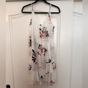 White floral spaghetti strap summer dress